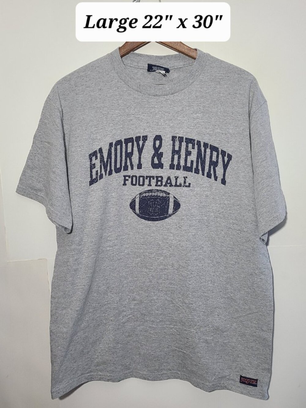Vintage Y2K Emory & Henry Football Gray Men's Large T-Shirt